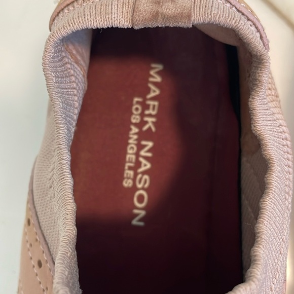 Mark Nason LA, size 7, dusty rose pink knit leather saddle shoe sock sneaker - Picture 4 of 10
